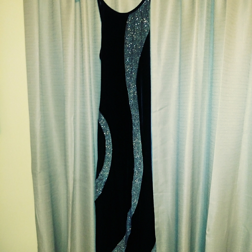 Black Velour floor length gown